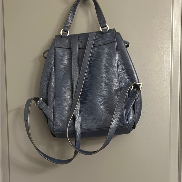 Michael Kors Navy Leather Backpack - Picture 5 of 12
